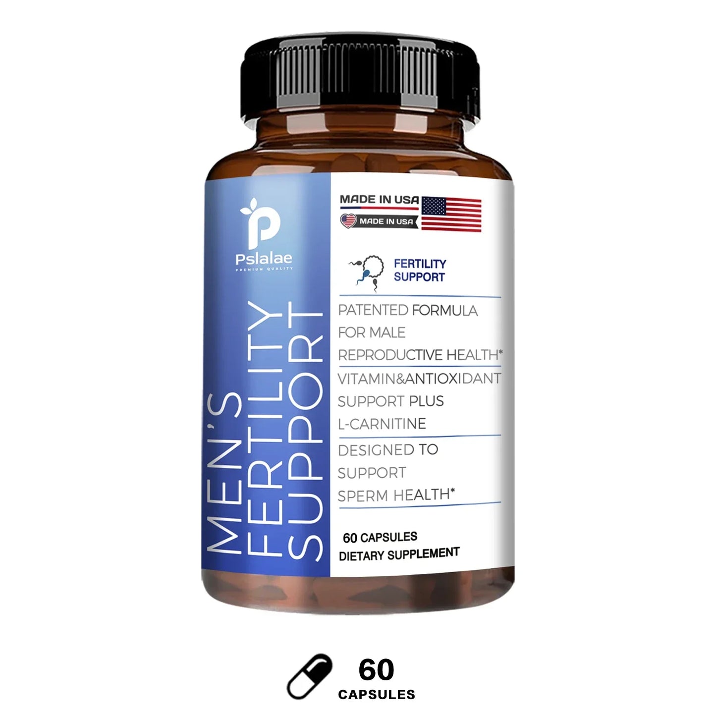 Male Fertility Supplements | Count & Motility Support | Fertility Support Includes L-Carnitine, Zinc & Folic Acid