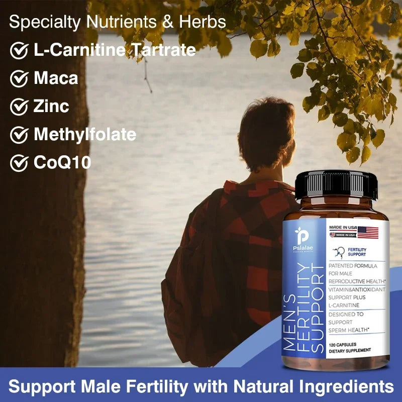 Male Fertility Supplements | Count & Motility Support | Fertility Support Includes L-Carnitine, Zinc & Folic Acid