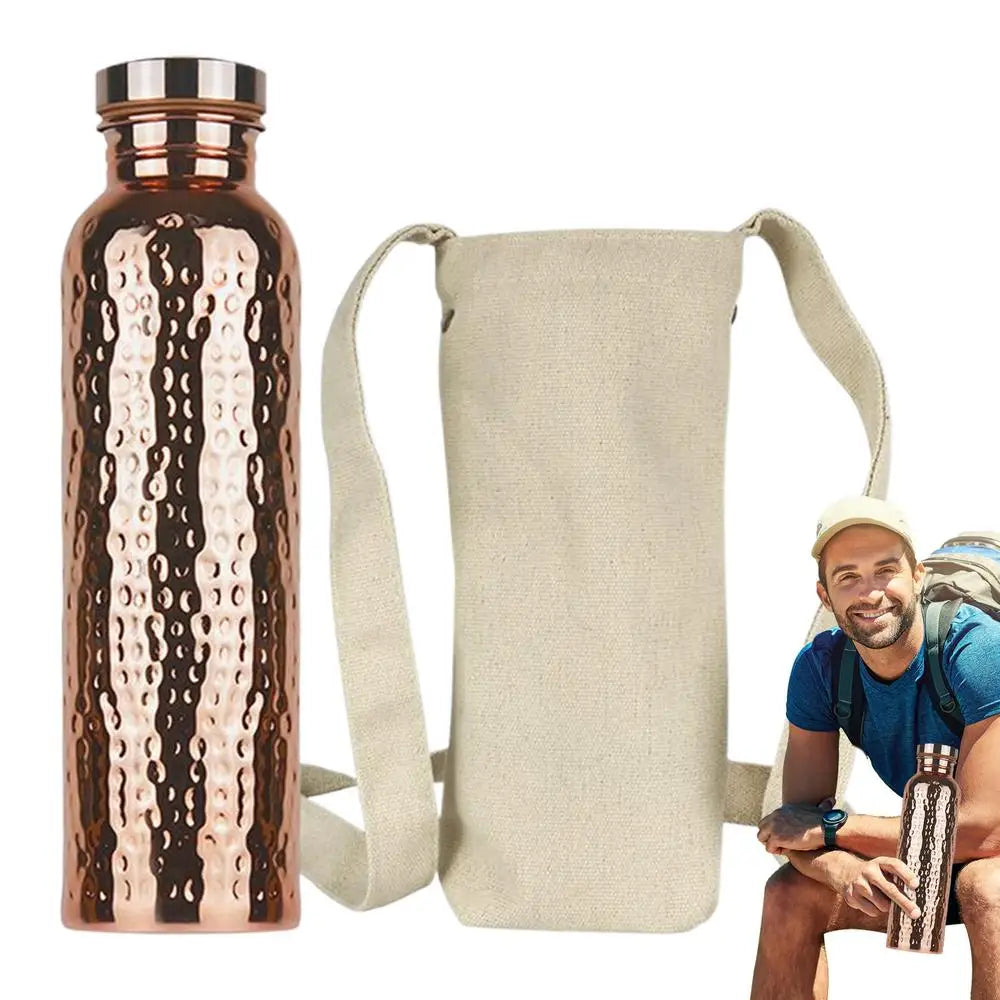 Copper Bottle Leak-Proof Insulated Copper Water Bottle Portable Leakproof 27Oz Cup For Gym Camping Traveling Hydration Work