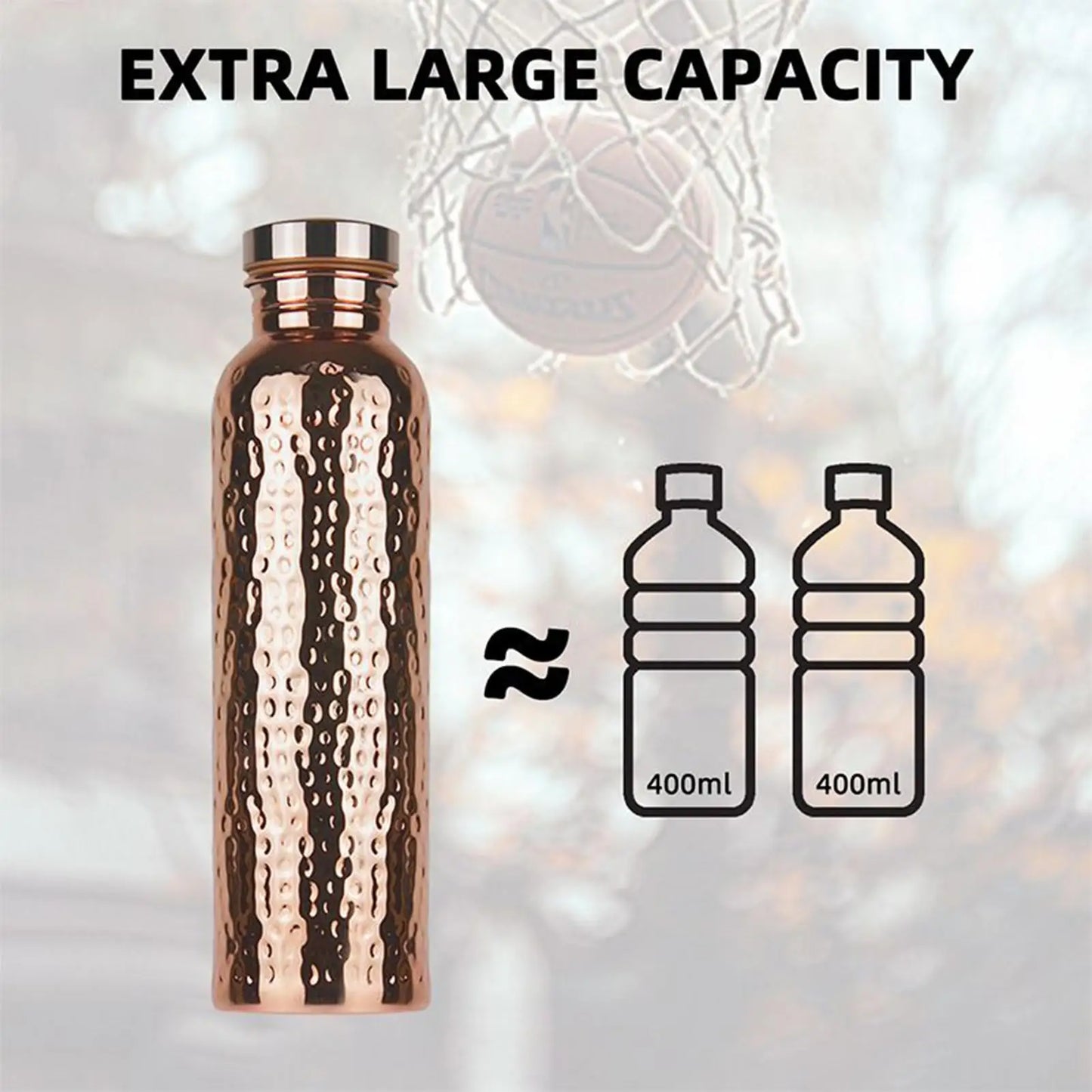 Copper Bottle Leak-Proof Insulated Copper Water Bottle Portable Leakproof 27Oz Cup For Gym Camping Traveling Hydration Work