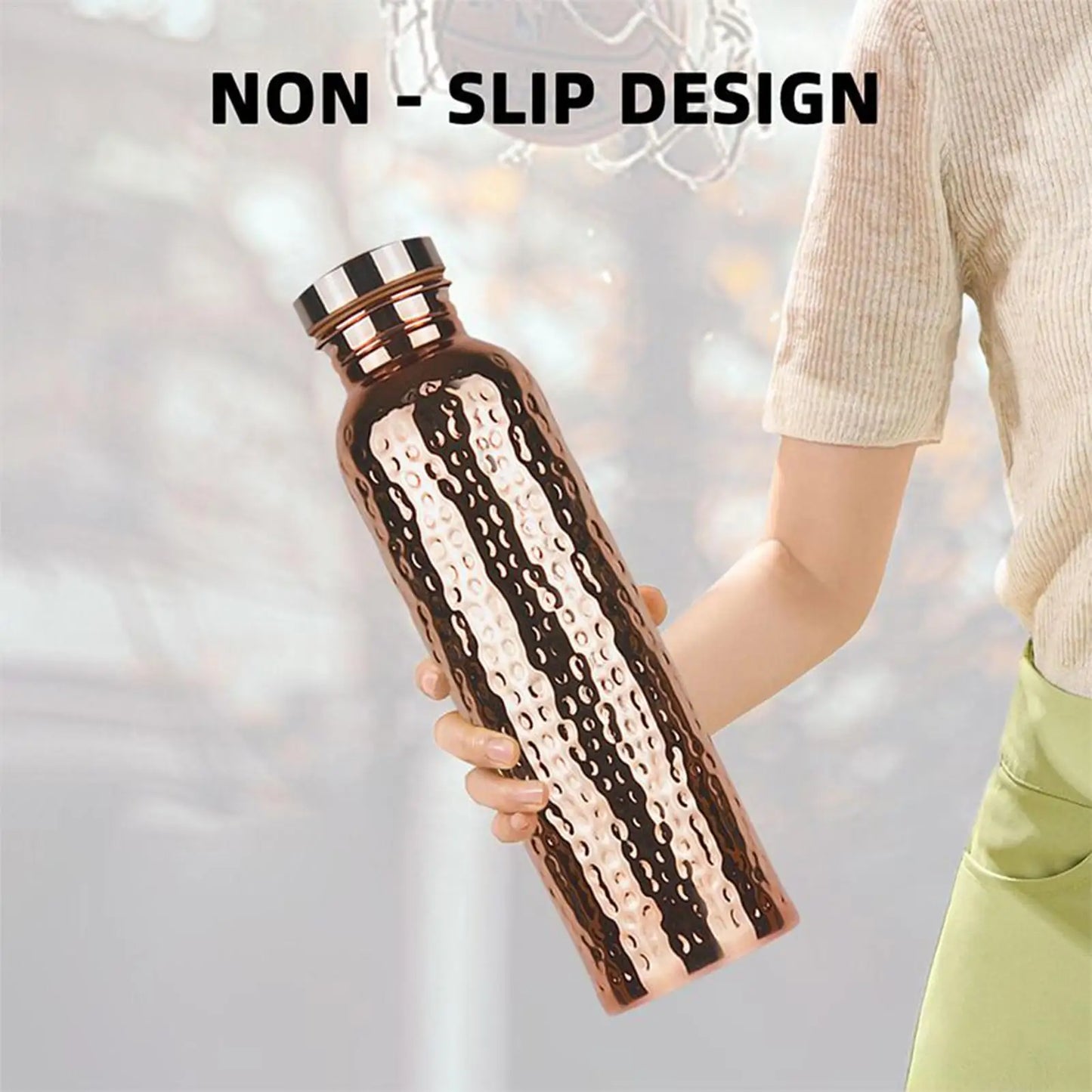 Copper Bottle Leak-Proof Insulated Copper Water Bottle Portable Leakproof 27Oz Cup For Gym Camping Traveling Hydration Work