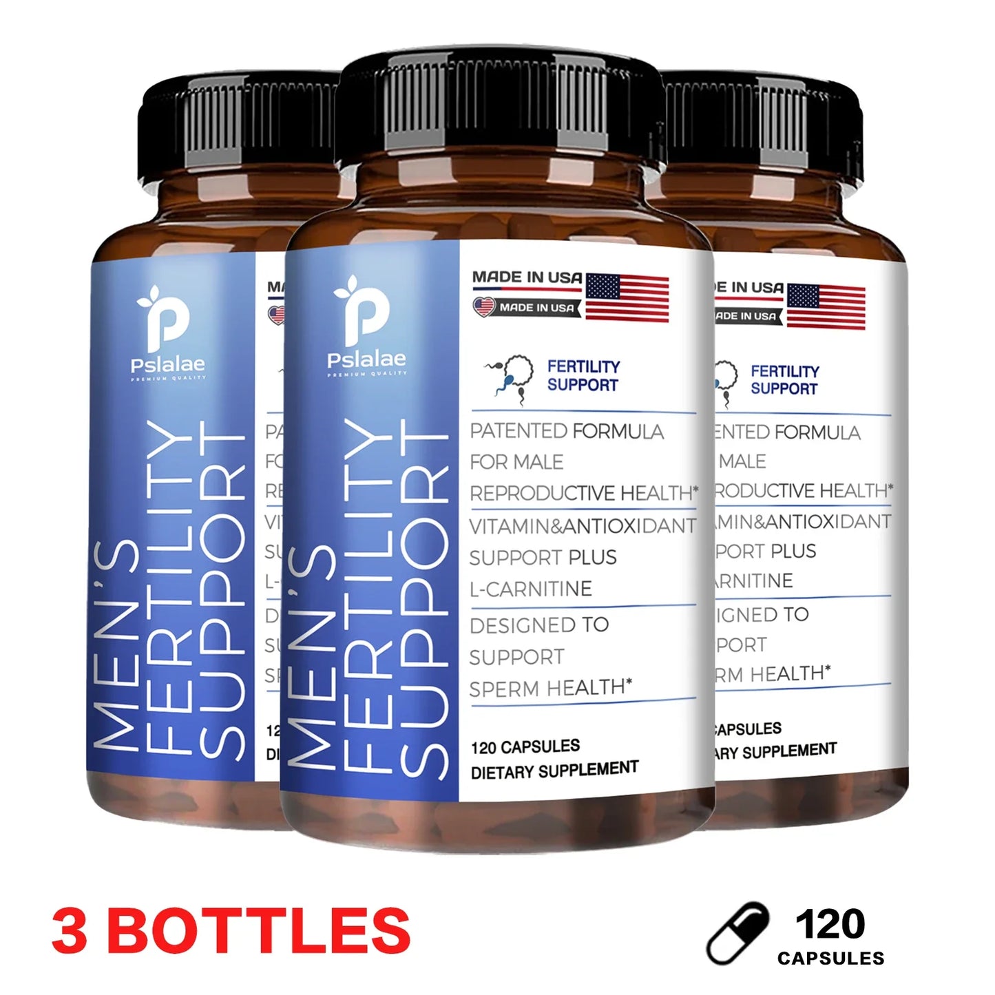 Male Fertility Supplements | Count & Motility Support | Fertility Support Includes L-Carnitine, Zinc & Folic Acid