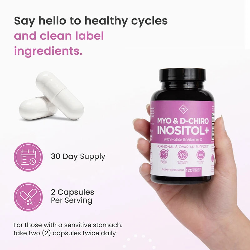 Premium Inositol Supplement - Healthy Hormone Balance & Healthy Ovarian Support for Women - Myo and D-Chiro Inositol Plus