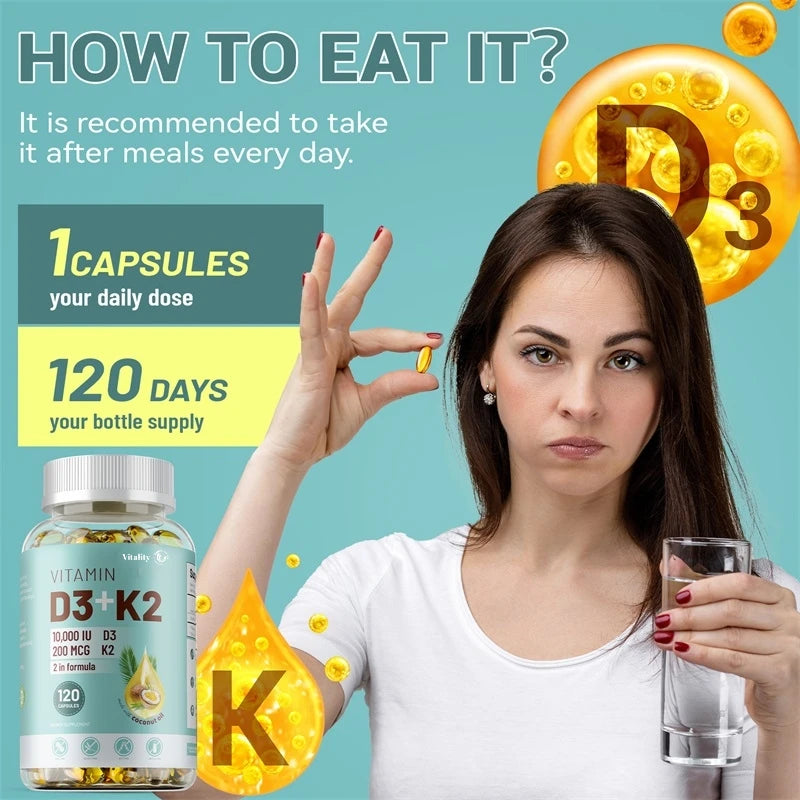 Vitamin D3&k2 - Nerve, Muscle, Heart, Bone And Dental , Immune System